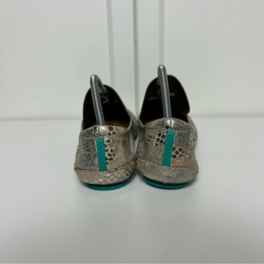 Tieks romantic blush Metallic silver Ballet Flats